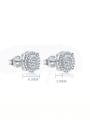 thumb 925 Sterling Silver Cubic Zirconia Square Classic Stud Earring 4