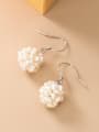 thumb 925 Sterling Silver Freshwater Pearl Round Minimalist Hook Earring 0