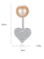 thumb 925 Sterling Silver Classic Freshwater Pearl Heart  Drop Earring 4