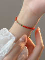 thumb 925 Sterling Silver Carnelian Irregular Minimalist Handmade Beaded Bracelet 1