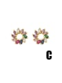 thumb Brass Cubic Zirconia Star Cute Stud Earring 4