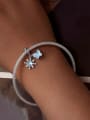 thumb 925 Sterling Silver Glass Stone Trend Snowflake+Bow-knot DIY Pendant 2