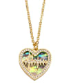 thumb Brass Cubic Zirconia Crown Vintage Heart Pendant Necklace 2