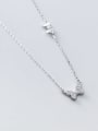 thumb 925 Sterling Silver Rhinestone Butterfly Minimalist Necklace 3