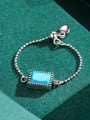 thumb 925 Sterling Silver Turquoise Geometric Vintage Bead Ring 2