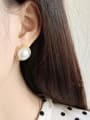 thumb 925 Sterling Silver Imitation Pearl  Minimalist Stud Earring 1
