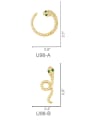 thumb Brass Cubic Zirconia Snake Ethnic Stud Earring 4