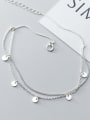 thumb 925 Sterling Silver Round Minimalist Double layer  Anklet 3