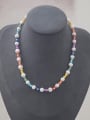 thumb Stainless steel Freshwater Pearl Multi Color  Bohemia Beaded Necklace 1