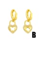 thumb Brass Cubic Zirconia Star Vintage Huggie Earring 3