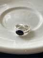 thumb 925 Sterling Silver Natural Stone Geometric Vintage Band Ring 2