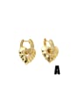 thumb Brass Cubic Zirconia Heart Hip Hop Huggie Earring 2