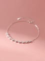 thumb 925 Sterling Silver Cubic Zirconia  Heart Minimalist Anklet 2