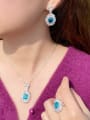 thumb Brass Cubic Zirconia  Luxury Geometric Earring Ring and Necklace Set 2