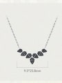 thumb 925 Sterling Silver Cubic Zirconia Leaf Minimalist Necklace 2