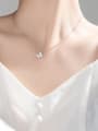 thumb 925 Sterling Silver Rhinestone White Butterfly Cute Pendant Necklace 2