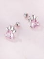 thumb 925 Sterling Silver Cubic Zirconia Dog Paw Cute Stud Earring 3