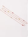 thumb Copper Minimalist Simple Colored crystal Long Strand Necklace 2
