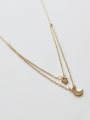thumb Pure Silver 18k-gold Star Moon Necklace 0