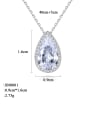 thumb 925 Sterling Silver Cubic Zirconia  long water drop pendant Necklace 3