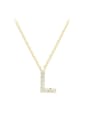 thumb 925 Sterling Silver Cubic Zirconia Letter Minimalist Necklace 0