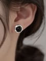 thumb 925 Sterling Silver Carnelian Geometric Minimalist Stud Earring 1