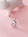 thumb 925 Sterling Silver Cubic Zirconia Cat Cute Necklace 1