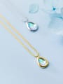 thumb 925 Sterling Silver Cubic Zirconia Water Drop Minimalist Necklace 2