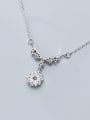 thumb 925 Sterling Silver Personality wings small flowers diamonds Necklace 3