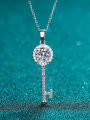 thumb Sterling Silver Moissanite Key Dainty Necklace 0