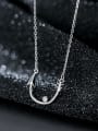 thumb 925 sterling silver simple fashion U-shaped Pendant Necklace 0
