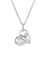 thumb Alloy Cubic Zirconia Heart Dainty Necklace 0
