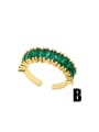 thumb Brass Cubic Zirconia Crown Minimalist Band Ring 2