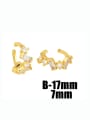 thumb Brass Cubic Zirconia Irregular Vintage Stud Earring 4