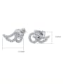 thumb 925 Sterling Silver Cubic Zirconia Wing Classic Stud Earring 3