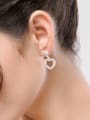 thumb Copper Cubic Zirconia  Holloq Heart Minimalist Stud Earring 1