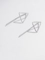 thumb 925 Sterling Silver Hollow Triangle Minimalist Stud Earring 2