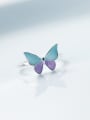 thumb 925 Sterling Silver Enamel Butterfly Trend Band Ring 3