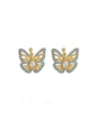 thumb 925 Sterling Silver Cubic Zirconia Butterfly Minimalist Clip Earring 0