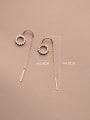 thumb 925 Sterling Silver Cubic Zirconia Round Minimalist Threader Earring 2