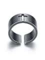 thumb Stainless steel Geometric Hollow Cross Minimalist Band Ring 0