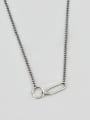 thumb Vintage Sterling Silver With Antique Silver Plated Simplistic Geometric Necklaces 2