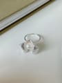 thumb 925 Sterling Silver Imitation Pearl Flower Vintage Band Ring 3