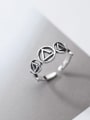 thumb 925 Sterling Silver  Vintage Geometric triangle circle  Band Ring 2