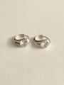 thumb 925 Sterling Silver Glass Stone Geometric Vintage Huggie Earring 1