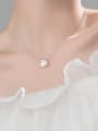 thumb 925 Sterling Silver Imitation Pearl Flower Minimalist Necklace 1