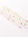 thumb Copper Minimalist Simple Colored crystal Long Strand Necklace 1