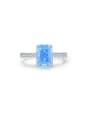 thumb 925 Sterling Silver Cubic Zirconia Square Dainty Band Ring 0