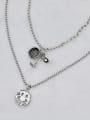 thumb VintageSterling Silver With Antique Silver Plated Vintage Face Multi Strand Necklaces 2