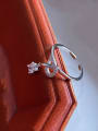 thumb 925 Sterling Silver Crown Single Zirconium Diamond Ring 0
